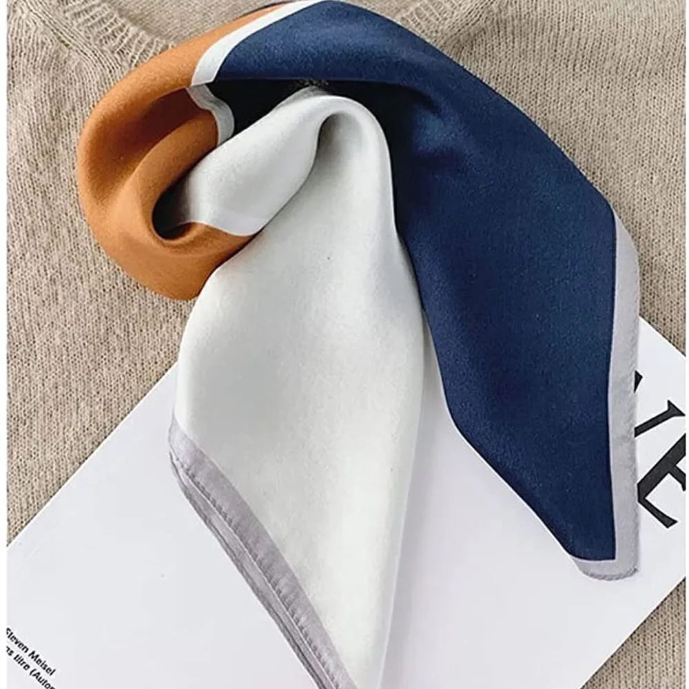 Color Block Mulberry Silk Neck Scarf - Picture 2 of 5